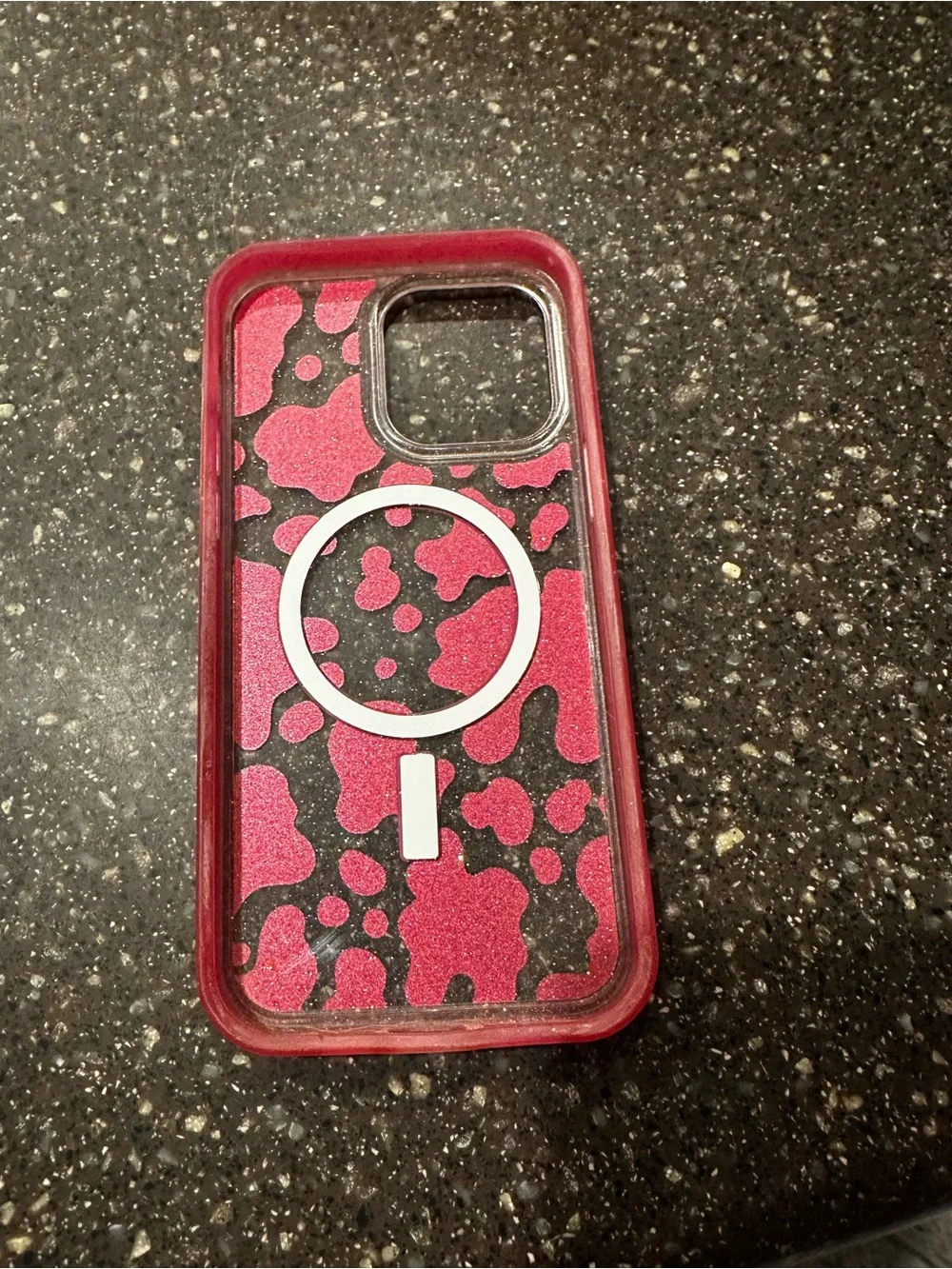 iPhone 14 Pro Max OtterBox Pink Glitter Pattern Phone Case for Smartphones